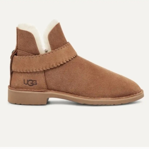 UGG Womens McKay Chestnut Sheepskin Ankle Boots Size 8.5 winter fur trendy - Picture 2 of 16